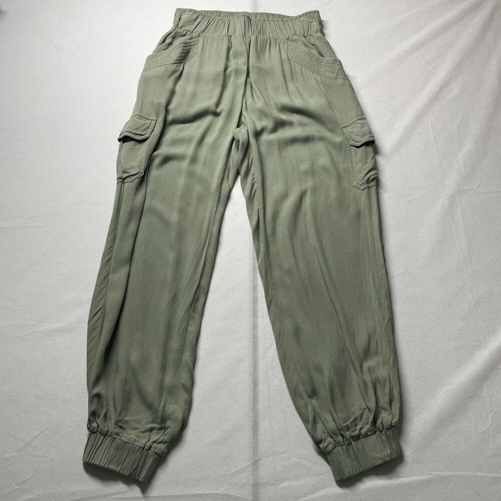 Anthropologie Staring At Stars Cargo Jogger Pants Green Elastic Waist S
